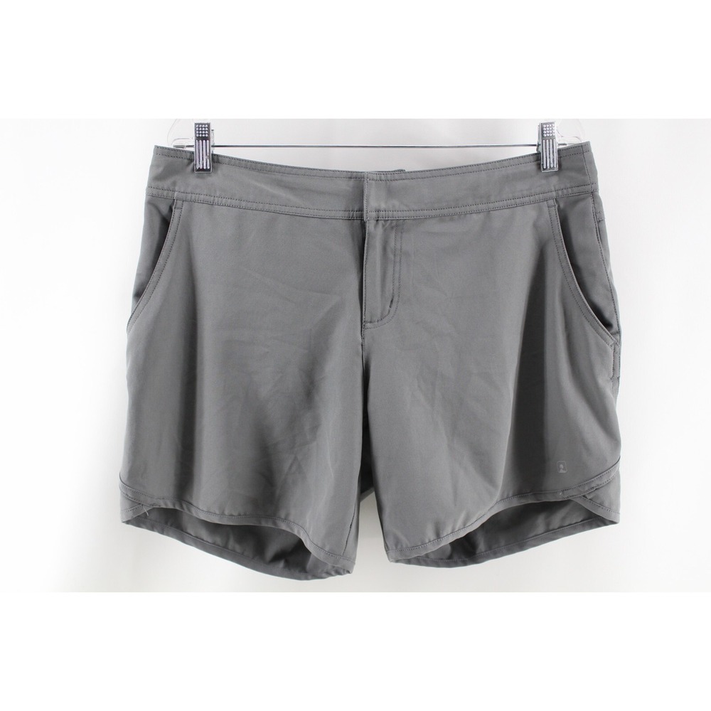 Eastern Mountain Sports EMS Stretch Shorts Womens 12 Gray Flat Front 6.5" Inseam